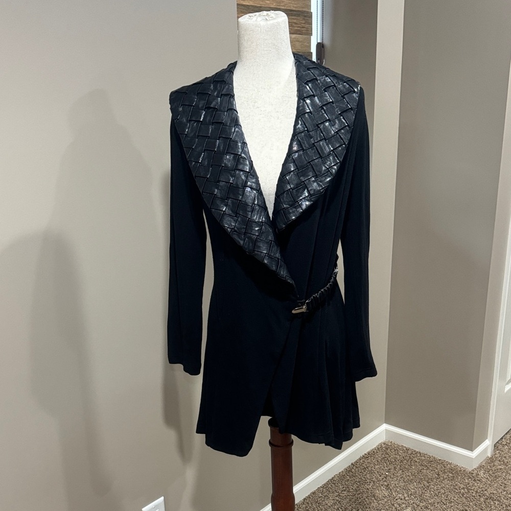Joseph Ribkoff Black Jacket with Textured Lapel